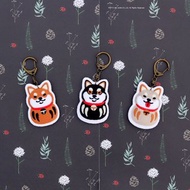 不倒翁柴犬 Shiba 招柴幸運三隻組 狗狗 刺繡 鑰匙圈 客製化