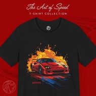 Ferrari F40 80s Retro Tee Ready Stock Unisex 100% Cotton Classic Supercar Graphic Wear For Car Lover
