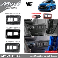 Vemart myvi icon 2015-2017 carbon fiber multifunction switch frame cover garnish accessories