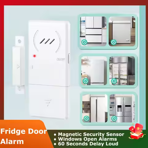 Magnetic Security Sensor Refrigerator Door Alarm Windows Open Alarms 60 Seconds Delay Loud 96 dB for