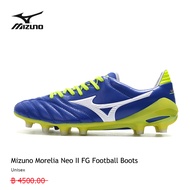 รองเท้าฟุตบอลของแท้ MIZUNO รุ่น Morelia Neo II FG/blue การเลือก ที่แตกต่างความสุข ที่แตกต่างกัน