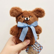 🇰🇷韓國限定✨朱古力啡色 Wasabi Brown Bear 厭世 表情 毛毛 fluffy bear 公仔 鎖匙扣 掛袋 吊飾 掛件 掛飾✨韓國景品 Kakao friends 熊仔 貓咪 哥基 樹