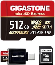 GIGASTONE 512GB microSD Express, MicroSDXC Express Memory Card SD 7.1 Speed up to R/W 880/650MB/s Co