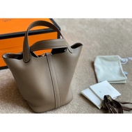 HERMES HERMES HERMES Lychee Grain Cowhide HERMES Vegetable Basket Portable Messenger Bag YG9U