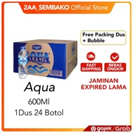 Aqua 600ML - Air Mineral 1 Dus Aqua Botol 600Ml 1 Dus