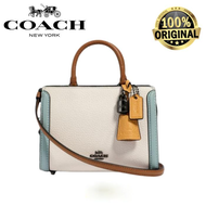 (100% ORIGINAL) COACH Micro Zoe Crossbody Bag In Colorblock White - STOCK LIMITED Tas Branded Promo Selempang Wanita terbaru tas mini pesta clutch pesta tas kondangan asli original authentic tas kantor tas kerja wanita tas kulit wanita kado istri