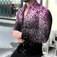เสื้อโปโลสำหรับผู้ชายชุดทางการแขนยาวสีทอง5สีทองเสื้อเชิ้ตผู้ชายคอปกแขนยาวเสื้อยืดลำลองแนวสตรีทเสื้อย