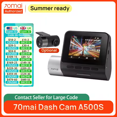 70mai A500S Dash Cam Pro Plus+ 1944P 140FOV 70mai Car DVR Support Rear Cam WIFI Built-in GPS ADAS 24