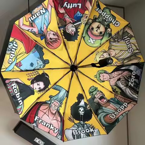 One Piece Luffy Umbrella Anime Automatic Umbrella Opening Closing New Automatic Ten Bone Umbrella Bl