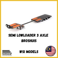 WSI Models Semi LowLoader 3 Axle Broshuis Diecast Scale 1/50 Model