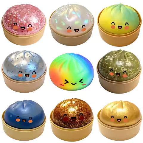 Cute Simulation Flash Steamed Bun Dumpling Pressure Ball Slow Rebound Soft Pinch Decompression Home 