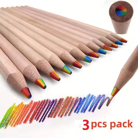 3pcs pack Rainbow Pencil 7 Colors Concentric Gradient Crayons Colored Pencils Art Painting Drawing s