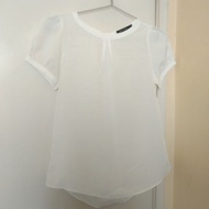 G2OOO Women White Blouse Chiffon Puff sleeve 女装白衣上装泡泡袖
