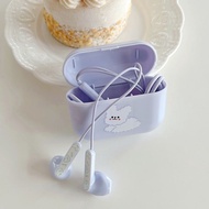 Cute Earphone Wired Girl Round Hole Flat Head typec Interface vivo Huawei Honor OPPO Xiaomi Universa