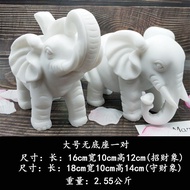 热卖/Best Seller石雕大象汉白玉大象摆件一对风水象招财镇宅客厅办公室卧室装饰品Stone Carving Elephant White Jade Elephant Ornaments Pai