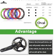 MOTSUV Bicycle Crank & Chain Oval CNC Narrow Wide Chainwheel 104bcd Chain Ring 32T/34T/36T Narrow