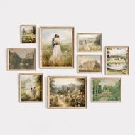 Vintage Poster of Romantic Pride and Prejudice, Pemberley Manor, English Countryside, Canvas Paintin