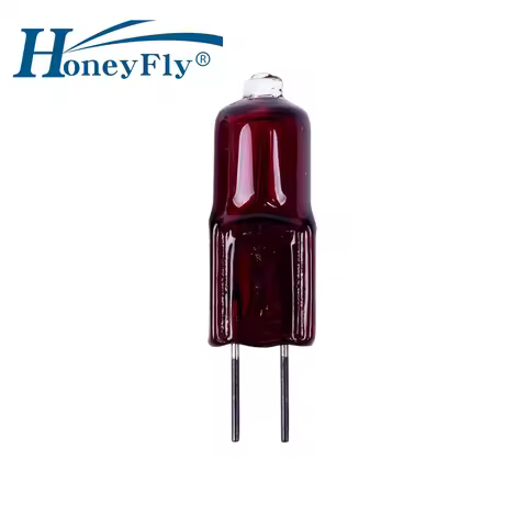 HoneyFly 10pcs Ruby Halogen Lamp G4 12V 10W 20W Infrared Lamp Heater Halogen Bulb Heating Drying Pai
