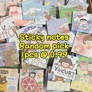 Sticky notes in random pick as low as RM0.99 cute and elegant pattern to choose