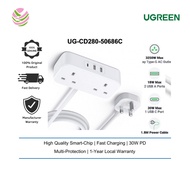 UGREEN POWER STRIP EXTENSION WITH 30W PD CHARGER USB-C PORT 18W 2 USB A 2 AC OUTLETS (3250W 13A) (UG