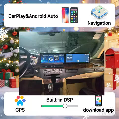 Dual Screen Android14 For BMW E60 E61 E90 E91 2007-2013 Car Radio Carplay Screen Multimedia Player G