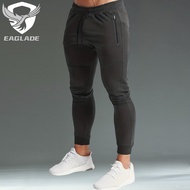 EAGLADE Jogging Sweat Cuffed Jogger Pants for Men Tracksuit Man Trousers Stretchable DF-3 in Black E