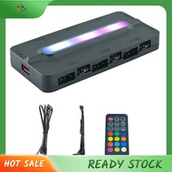 [luxiang.th] ARGB Controller 5V/3Pin ARGB 4Pin Fan PWM HUB PWM ARGB Fan Hub ARGB Hub Splitter for Co