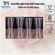 Measuring cup with 2 plastic heads - Zigger with 2 plastic mixing heads