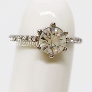 Alloy Rings US Size 6.5 Silver Accessories Aksesori Perak Cincin Solitaire Ladies Women Girls Wanita