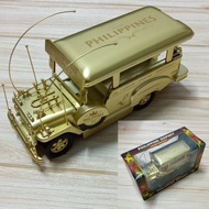 8 inch Miniature Philippine Jeepney Die-cast Metal Pull Back Action - Gold Edition