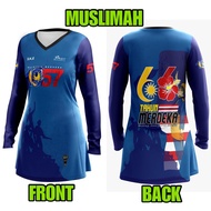 [READY STOCK] MERDEKA SUBLIMATION SHIRT 2023 Baju Muslimah丨Baju Jersey Muslimah丨Baju Muslimah Labuh Jersy Muslimah