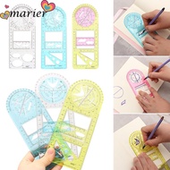 MARIER Multifunctional Geometric Ruler Rotatable High School Architecture Supply Primary Drawing Rul