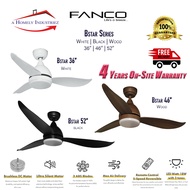 [12.12] FANCO B-Star DC Motor Ceiling Fan Size 36"/46"/52" | Free Express Delivery | 3-Tones LED Light Included | 4 Years Local Warranty