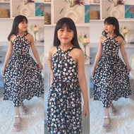 HEATHER 0808 KIDS MAXI FLORAL HALTER FREESIZE FROM 10-13YRS OLD
