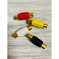 CONNECTOR Rca Extender Plug Jack 1Pin AV Audio Video Line Extension Connect Adapter 3 WARNA WAYAR PE