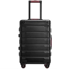 20" 24" Inch Luxury Aluminum Alloy Suitcase Suitcase Locomotive Trolley Luggage Belt Wheels beijingyuanbinshangmaoyouxiangongfg1 (新加坡) (Color : BLACK, Size : 20")