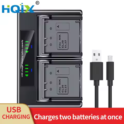 HQIX for Nikon Coolpix A AW1 J1 J2 J3 S1 V3 P950 P1000 Camera EN-EL20 EL20a Dual Charger Battery