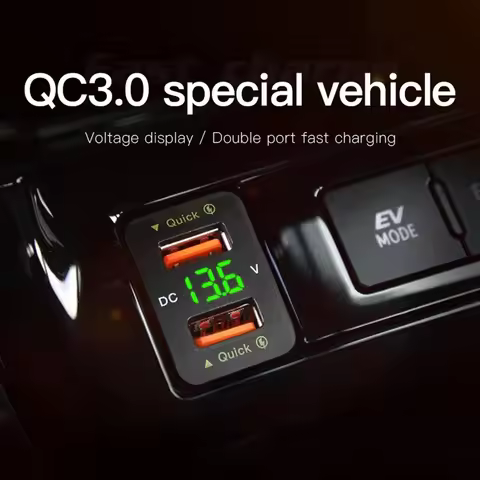 ABNF!36W Fast Car QC3.0 Dual USB Fast With Voltage Waterproof Mobile Phone For Toyota 40X22mm