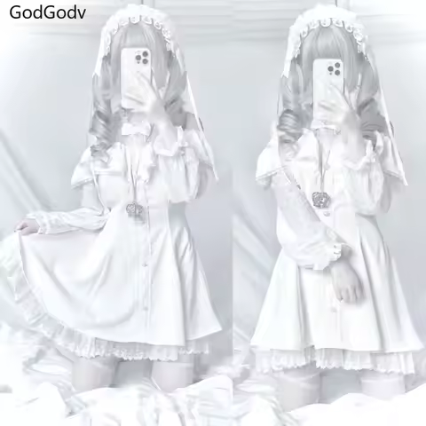 IMU Spring Gothic Vintage Hot Girl Dress Women Lolita Y2k Elegant Design Evening Party Dress Female 