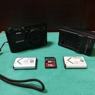 【魅客】SONY數位相機 DSC-WX300，附16G SDHC記憶卡，贈電池兩顆、旅充一個，品項如圖