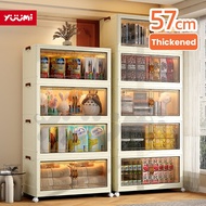 YUUMI Magnetic door High transparent plastik almari baju chest clothes drawer cabinet storage box or