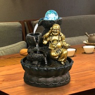 New Chinese Style Maitreya Buddha Living Room Running Water Fountain Decoration Feng Shui Ball Waterscape Office Desktop Feng Shui Wheel Ornaments Housewarming Opening Gifts