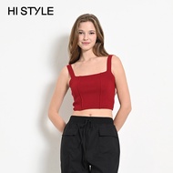 HI STYLE Women Knit Short Sleeveless Top - Maroon - FVA510091