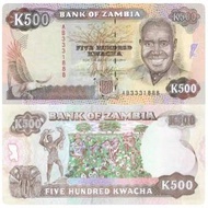 贊比亞 1991年 Zambia 500 kwacha 紙幣 全新UNC