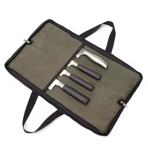 Chef Knife Bag Kitchen Roll Heavy Duty Waxed Canvas Chef Knife Bag Kitchen Roll Bag Portable Durable