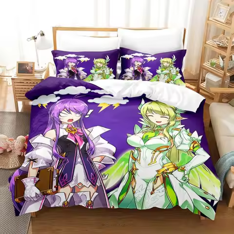 3D Print Anime Elsword Bedding Set Single Twin Full Queen King Size Bed Set Adult Kid Bedroom Duvet 
