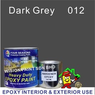 dark grey 012 1L ( 1 Liter ) Four Seasons / New Epoxy Floor Paint / Heavy Duty Coating - new mici epoxy Finishes