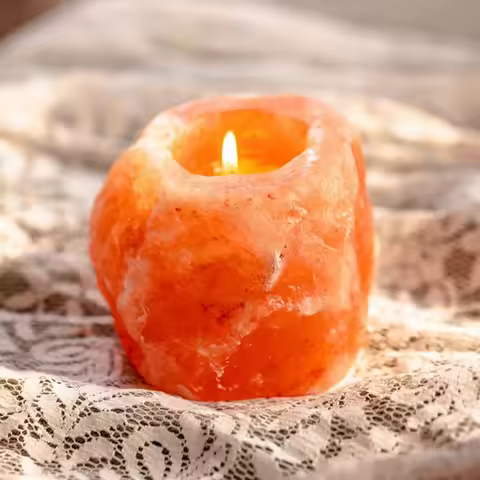 Himalayan Crystal Salt Candlestick salt lamp decoration romantic candlelight dinner Buddha Candle ho