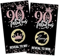 199REWIDPARTY 32 Pcs Rose Gold Birthday Party Scratch Off Cards, 90 & Fabulous Scratch Off Tickets, 