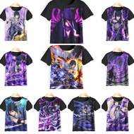 Sasuke Uchiha Children's Clothing Model 1 Naruto 3D Anime T-Shirt for Children and Adults Unisex - J